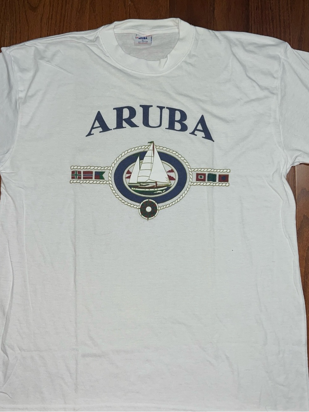 White Graphic Sailboat Tee - Men's Casual Crew Neck
